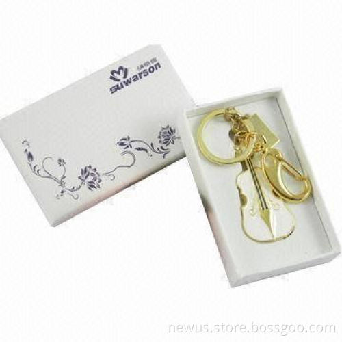 Promotional Violin-shaped Jewelry USB Flash Drive with Keychain, 1-32GB Capacity